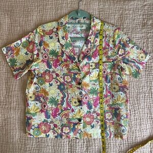 Marine Layer Lucy Resort Shirt - Groovy Print - size medium